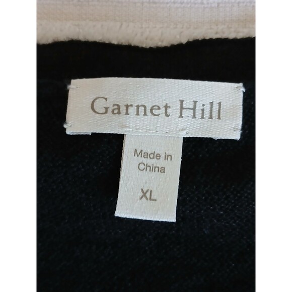 Garnet Hill Womens XL 100% Linen Black Sweater Button Front Lightweight Classic - Picture 14 of 15